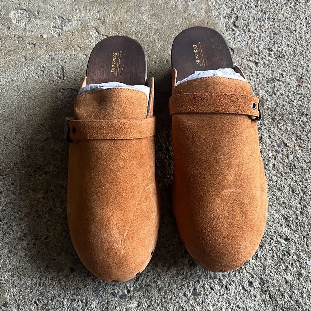 New dr. scholl's original clog mule suede tan Size 11